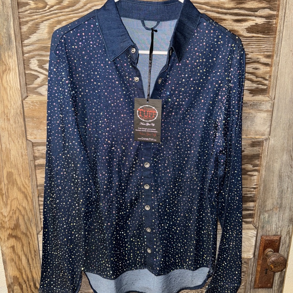 Cowgirl Tuff Navy Sparkle Shirt